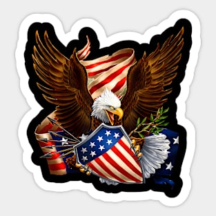 Patriotic Eagle Shield arrows american flag 4th of July Sticker